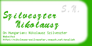 szilveszter nikolausz business card